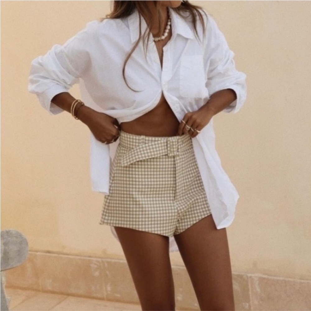 ZARA Gingham Shorts with Belt